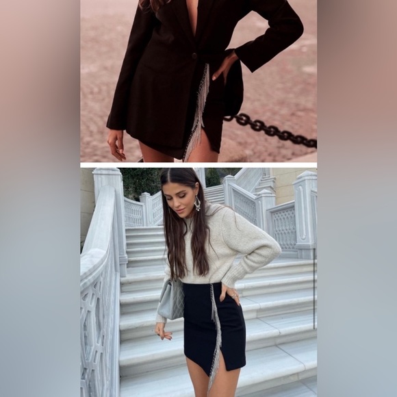 Zara jewel fringe mini skirt XS - Picture 3 of 8